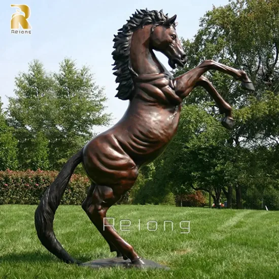 Personalizado ao ar livre tamanho real arte antiga metal estátua animal parque ornamento bronze cavalo escultura jardim parque decoração