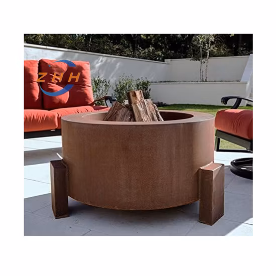 Firepit ao ar livre produto personalizado antigo ferrugem corten gás fire pit